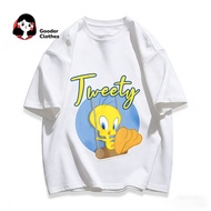 Ready Stock T Shirt Perempuan Tweety Bird Print 100% Cotton Round Neck Short Sleeve Premium Tshirt