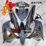 Yamaha  LC135  Cover Set Nardo Grey V2 V3 V4 V5 V6  V7- Batik Hitam Jalur Siap Lekat Siap Logo