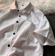 ONE - 寬鬆休閒襯衫（白色M-5XL）（下單后聯繫客服確認發貨尺碼）#F326001825