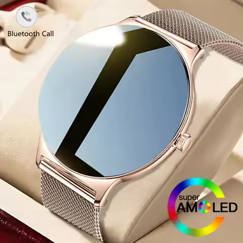 New Ultra Thin SmartWatch Women 1.43" AMOLED Bluetooth Call Heart Rate Health Monitor Voice Assistan