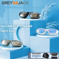 Gray Jack Adult Swimming Sports Glasses Anti Fog Mirror Lens XR 2600
