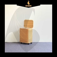 Laundry Basket Rattan Laundry Basket/ - Rattan Basket with Wheels, Modern Aesthetic Style Design