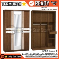 GANTUNGAN [Instant] Olympic Gstar LCBP LUNA F 3-Door Wooden Wardrobe Wadrobe Clothes 120x43x180.9 cm