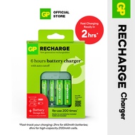 GP Recharge Starter Kit B423 Fast Charger 2Hrs-6Hrs (with 2s AA + 2s AAA Rechargeable Batteries + St