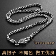 rantai leher rantai leher silver 925 original S925 Silver Thai Silver Men Necklace Retro Trendy Men 