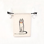白貓 貓咪 收納 收納包 化妝包 帆布袋 水壺袋 環保袋 束口袋