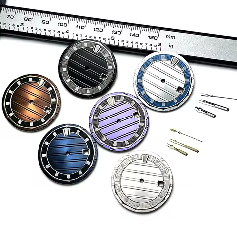 32mm NH35 Watch Dial Sunburst Texture No Logo For Seiko King VANAC NH35 4R35 7S26 Automatic Movement