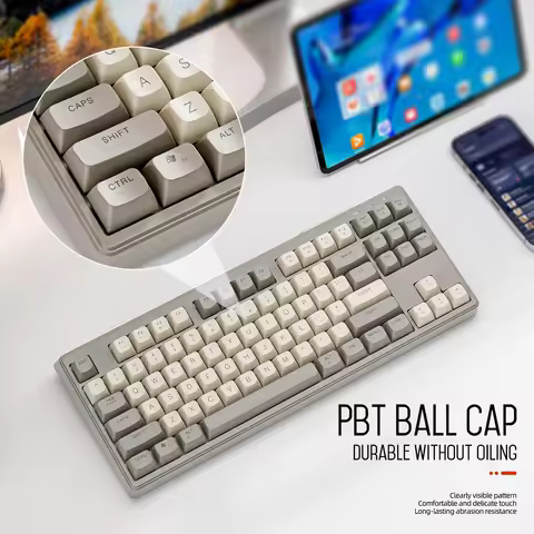 Custom M87 Wireless Gaming Keyboard 87 Keys Dual Mode Bluetooth with Rainbow RGB PBT Ball Caps for S