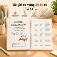 XO Vocabulary Notebook 3840 A4 Words Spring Spine Cream Paper 120 Pages Divided Columns Meaning Exam
