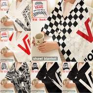 Art Vans Shoes Logo Flannel Snap-button Blanket, Multi-functional Flannel Shawl, Wearable for Office