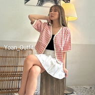 Yoan 922 - Luxxe Blazer top | Korean Blazer Women | Tweed Short Outer top