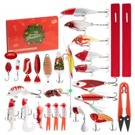 24Pcs/Set Fishing Advent Calendar Christmas Countdown 24 Days Set 360 Degree Rotating Fish Lure Outd
