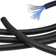 32 FT 3/4 inch Split Wire Loom Tubing Wire Conduit,Flexible Wire Covers Cord Protectors,Cord Protect