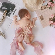 Newborn Baby Full Month Hundred Days Photo Three-Layer Oversized Bow Ribbon High-End Home Photo Deco