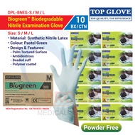 Top Glove Biogreen™ Biodegradable Nitrile Examination Glove (1 Carton/10Box)(Size : S, M, L)