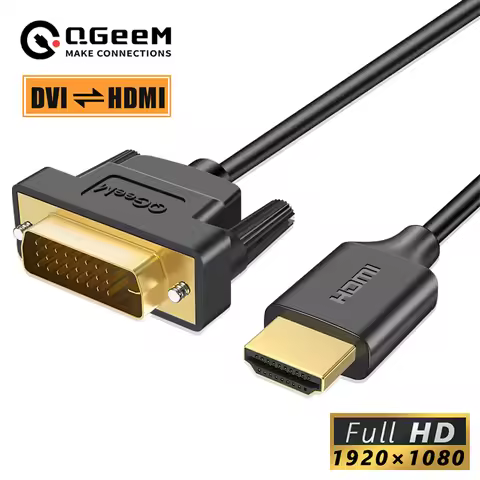 QGeeM HDMI to DVI Cable HDMI DVI Bi-Direction Adapter for Xiaomi Xbox Serries X PS5 PS4 TV Box DVI t