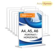 Acrylic T Shape Menu Paper Display Stand Picture Frame with Wooden Base A6 A5 A4 A4 Acrylic Stand A5