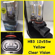 HB3 ( 9005 ) YELLOW 12V 55W HEAD LAMP AND FOG LAMP BULB FOR CHEVROLET, HONDA, LEXUS, MAZDA etc... 2p