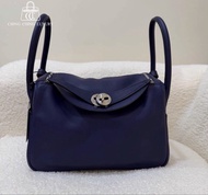 🌈Hermes💙Lindy 26💙寶石藍色銀扣🌈98新🌟Swift皮🌟有貼膜💙lindy26🌟lindy🌟愛馬仕🌟