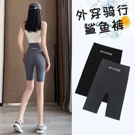 Five-Point High-Waist Hip-Lifting Shark Print Yoga Shorts for Women HF12.17