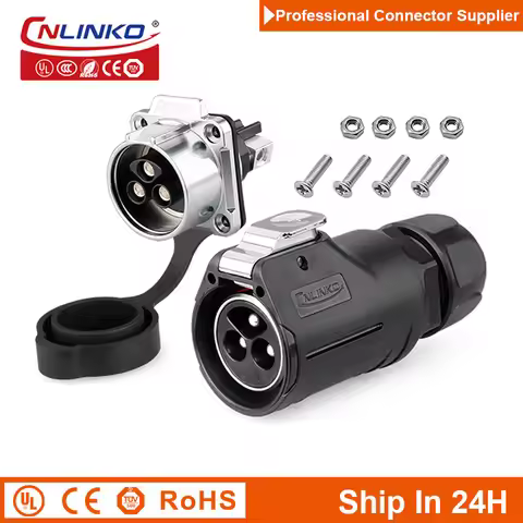 Cnlinko LP28 3Pin M28 Waterproof Aviation 35A Strong Power Wire Adapter Connector Plug Socket for Ne