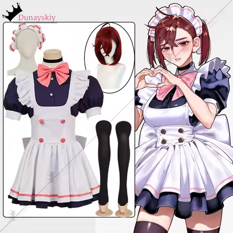 Anime Momo Ayase Cosplay French Maid Costume Dandadan Momo Ayase Role-play Lolita Dress Suit Hallowe