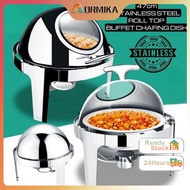 buffet set catering set berkas lauk food pan dome set / 47cm Stainless steel round roll top chafing 