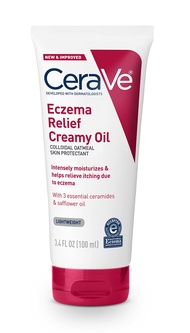 CeraVe Eczema Relief Creamy Body Oil | Anti Itch Cream for Eczema | Moisturizer for Dry Skin with Co