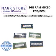 2gb RAM GRIT 2GB 2Rx8 PC3L | Samsung 2GB 1Rx8 PC3 | Ask 2GB 2Rx8 PC3 | Micron 2GB 1RX16 PC3L | Sk hy