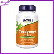 NOW Foods - 冬蟲夏草 750 毫克 - 90 粒素食膠囊 [香港行貨] 此日期前最佳:2027年06月30日
