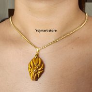 Fengshui Natural Stone Tiger Eye Nine Tailed Fox Charm Pendant Vermeil Gold non fading non pawnable