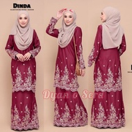 [S - 5XL ] BAJU KURUNG SULAM MODERN WARNA MAROON