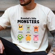 Personalized Grandpa Shirt Grandpas Little Monsters Shirt Fathers Day Gift
