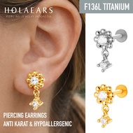 (L57) F136L TITANIUM STEEL BARBEL PIERCING EARRINGS | HELIX LOBE UPPERLOBE FLAT CONCH