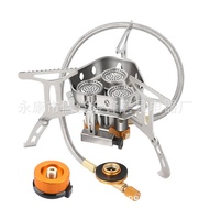 Three-Head Stove Outdoor Camping Stove Portable Folding Gas Stove Barbecue Stove Electronic Gas Stov