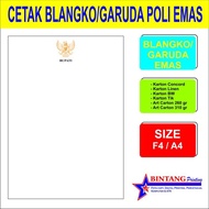 Cetak Kop Surat Garuda Blangko Poly Embos Hot Print bisa 100 lbr
