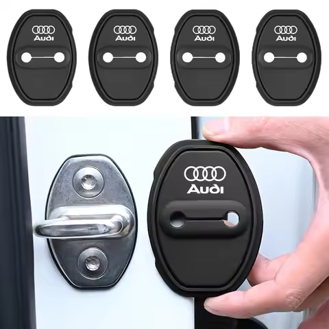2/4pcs Silicone Car Door Lock Buckle Protector Cover Stickers For Audi Sline RS A1 A2 A3 A4 8P B8 A5