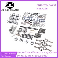 EA837 CRE CTD Engine Rebuild Timing Chain Kit Piston ConRod Main Bearing Gasket Set For Audi 3.0 A6 