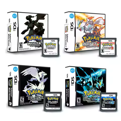NDS Game Card Pokemon Series Card Pokemon Black 2 Pokemon White 2 USA Version (R4 Card Version) For 