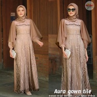 [FREE PPN] gamis pesta luna dress brokat kombinasi gamis kondangan