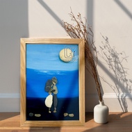 Decorative paintings, meaningful gifts, handmade pebbles, picture gifts doublebag