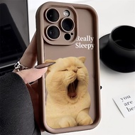 Goodcase🔥Ready Stock🔥Casing for Oppo A17 A18 A57 A58 A38 A98 A79 Reno 8T 6  A92 A16 A1k A3s A15S A52 A5s A9 A12 A77A15Matte Liquid Silicone Phone Case Cute Cat Sleepy Case Shockproof Soft Case เคสโทรศัพท์ oppo