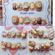 1 Real Gel Nails A Teddy Bear (If You Want To Change The Shape Of Your Specify In The Note Message)