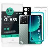 IBYWIND Tempered Glass Screen Protector For Xiaomi 13T/Xiaomi 13T Pro 5G(2Pcs),1 Camera Lens Protector,1 Backing Carbon Fiber Film,Easy Install