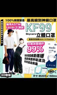 🇰🇷🇰🇷韓國 SKYCARE 韓國最高級別 KF99 立 體口罩