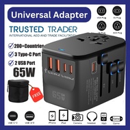 65W Universal Adapter Travel International Adapter Plug Wordwide Universal Adapter Charger Traveler 