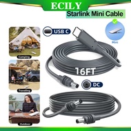 ECILY 5M Starlink Mini Cable 6.5 16.4FT Mini Type-C to DC 100W Power Satellite Charging Cable Waterp