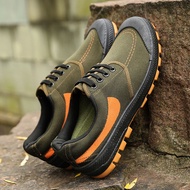 YUNGUANG Bò Gân duy nhất thấp-top Giày Camouflage ngoài trời Giày bảo hộ lao động