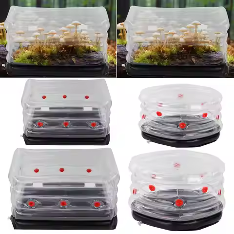 1PC Mushroom Grow Kit Inflatable Monotub Grow Bag with Plug Filter for Fresh Air Exchange Home Garde