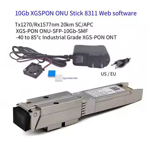 10G XGSPON ONU Stick SFP+ with FAN 8311 Web Fimrware v2.8 10Gbs SC/APC Languages of Various Countrie